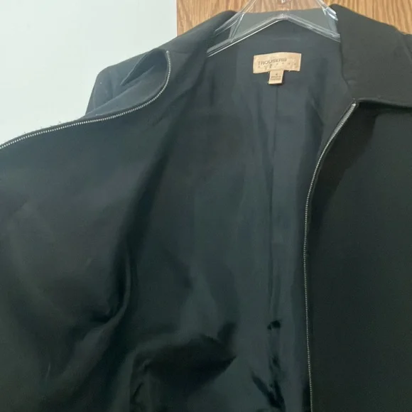 Vintage Trousers Etc New York Black Zip-up Jacket Size 6 - Picture 8 of 8